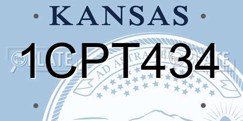 1CPT434 Kansas License Plate