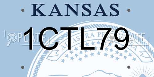 1CTL79 Kansas License Plate