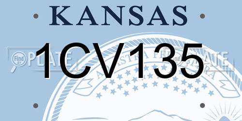 1CV135 Kansas License Plate