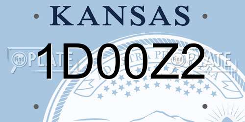 1D00Z2 Kansas License Plate