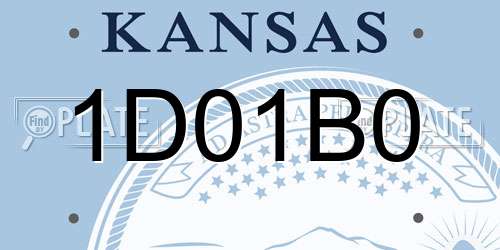 1D01B0 Kansas License Plate