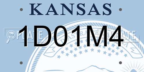 1D01M4 Kansas License Plate