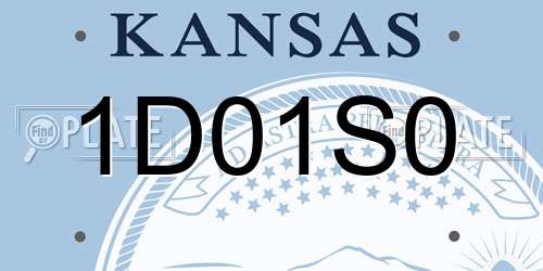 1D01S0 Kansas License Plate