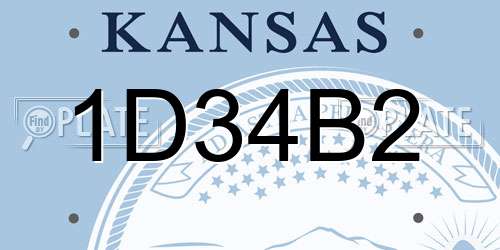 1D34B2 Kansas License Plate
