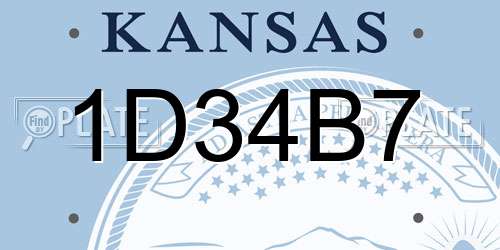 1D34B7 Kansas License Plate