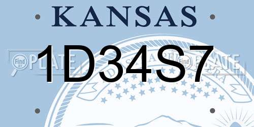 1D34S7 Kansas License Plate