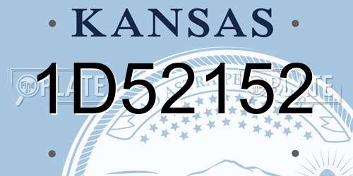 1D52152 Kansas License Plate
