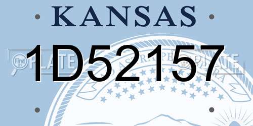 1D52157 Kansas License Plate