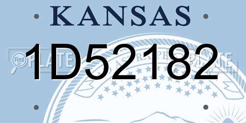 1D52182 Kansas License Plate