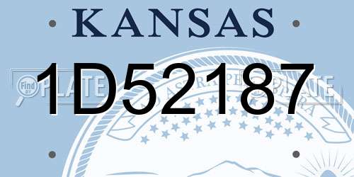 1D52187 Kansas License Plate