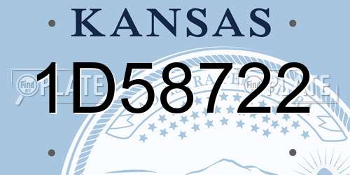 1D58722 Kansas License Plate