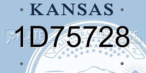 1D75728 Kansas License Plate