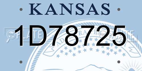 1D78725 Kansas License Plate