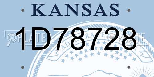 1D78728 Kansas License Plate
