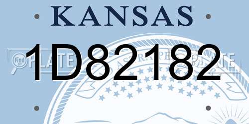 1D82182 Kansas License Plate