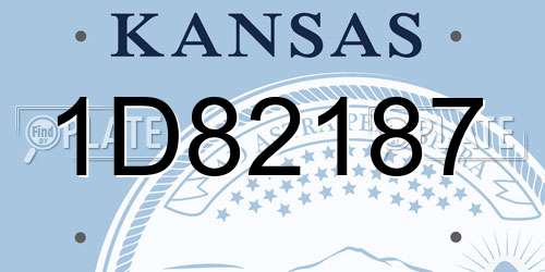 1D82187 Kansas License Plate
