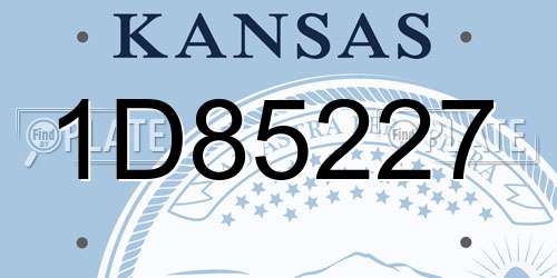 1D85227 Kansas License Plate