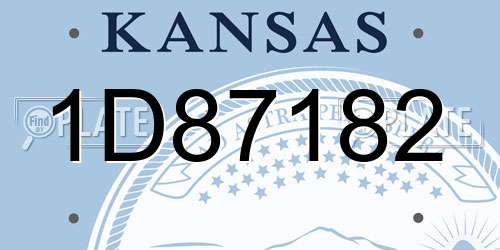 1D87182 Kansas License Plate