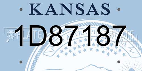 1D87187 Kansas License Plate