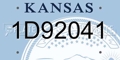1D92041 Kansas License Plate