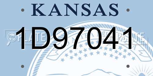 1D97041 Kansas License Plate
