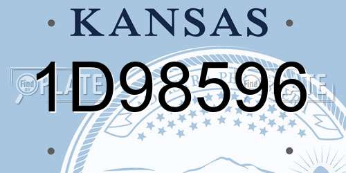 1D98596 Kansas License Plate