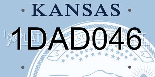 1DAD046 Kansas License Plate