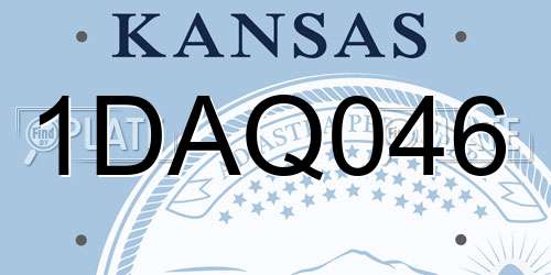 1DAQ046 Kansas License Plate
