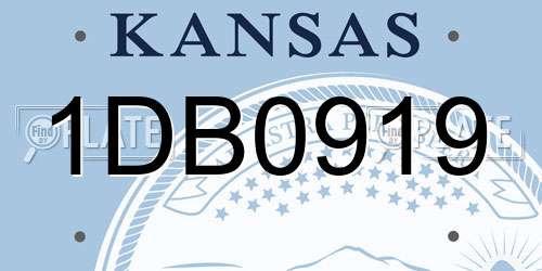 1DB0919 Kansas License Plate