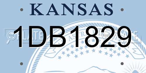 1DB1829 Kansas License Plate