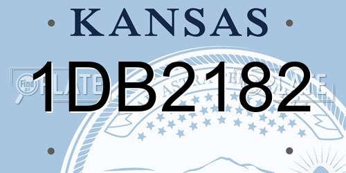 1DB2182 Kansas License Plate
