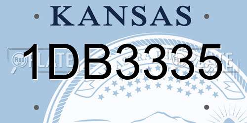 1DB3335 Kansas License Plate