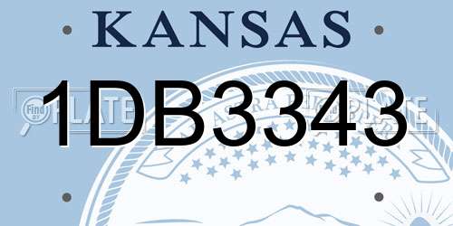 1DB3343 Kansas License Plate