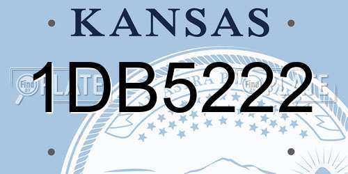 1DB5222 Kansas License Plate