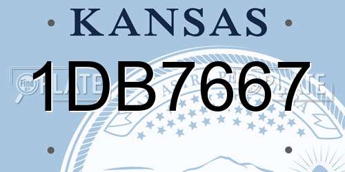 1DB7667 Kansas License Plate