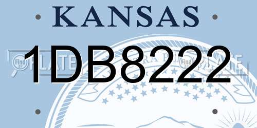 1DB8222 Kansas License Plate
