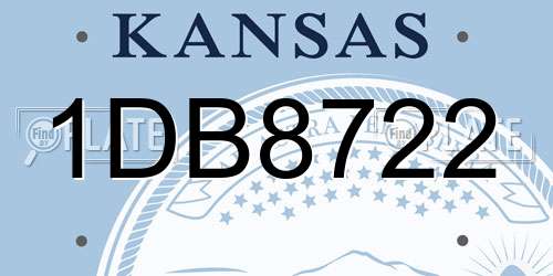 1DB8722 Kansas License Plate