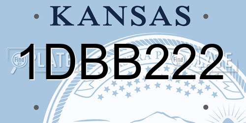 1DBB222 Kansas License Plate