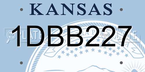 1DBB227 Kansas License Plate