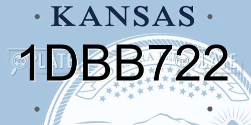 1DBB722 Kansas License Plate