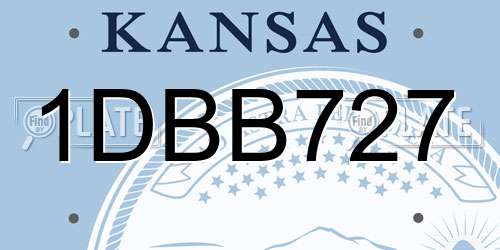 1DBB727 Kansas License Plate