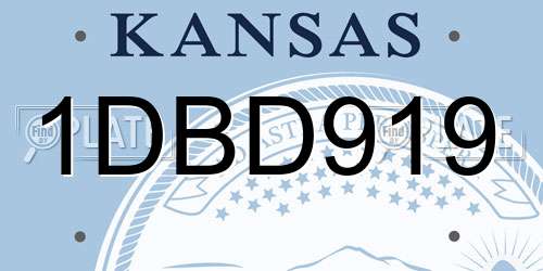 1DBD919 Kansas License Plate