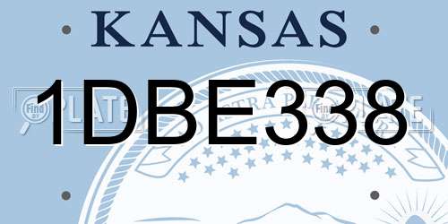 1DBE338 Kansas License Plate