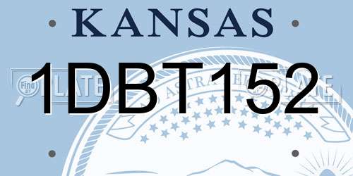 1DBT152 Kansas License Plate