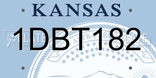 1DBT182 Kansas License Plate
