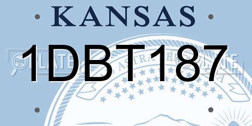 1DBT187 Kansas License Plate