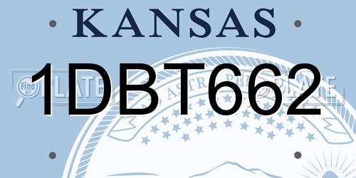 1DBT662 Kansas License Plate