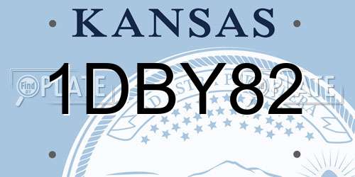 1DBY82 Kansas License Plate