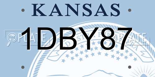 1DBY87 Kansas License Plate