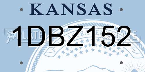1DBZ152 Kansas License Plate